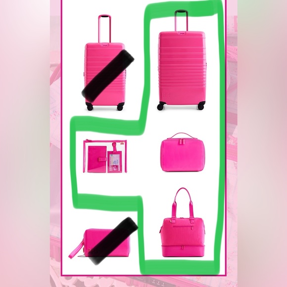 BEIS BARBIE Luggage Set - 29” Large, Mini Weekender, Cosmetic Case, Passport Tag - Picture 2 of 6